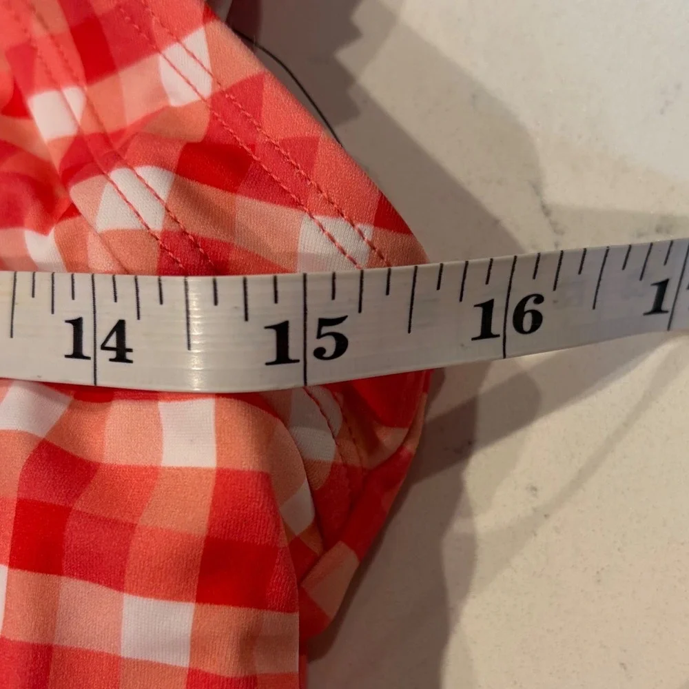 Miraclesuit‎ x Talbots Cabana Tankini Picnic Plaid Gingham Swimsuit Red White 10